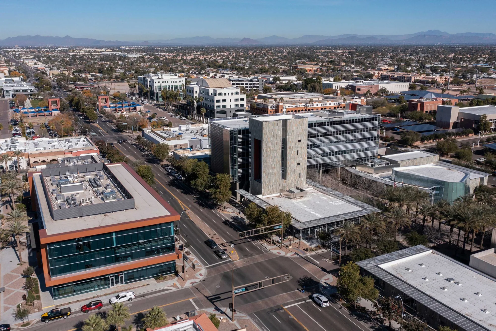 Downtown Chandler, Arizona from above